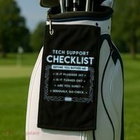 Tech Support Checklist Funny Computer Geek Sysadmin Gift Golf Towel thumb 2