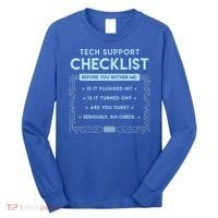 Tech Support Checklist Funny Computer Geek Sysadmin Gift Long Sleeve Shirt thumb 0