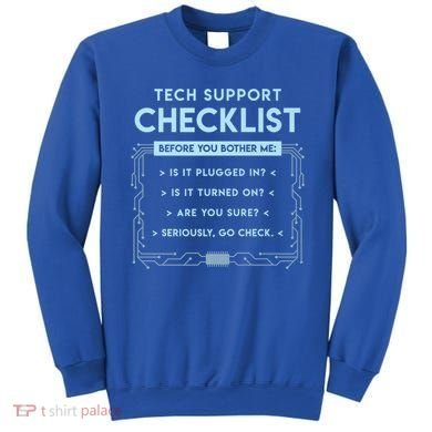 Tech Support Checklist Funny Computer Geek Sysadmin Gift Sweatshirt