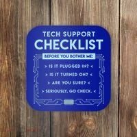 Tech Support Checklist Funny Computer Geek Sysadmin Gift Coaster thumb 0