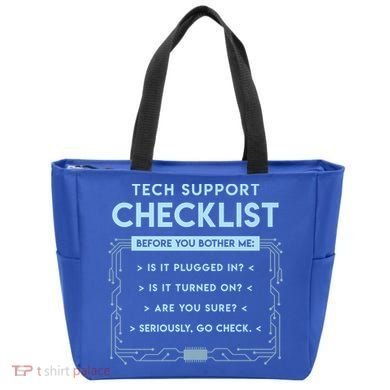 Tech Support Checklist Funny Computer Geek Sysadmin Gift Tote Bag