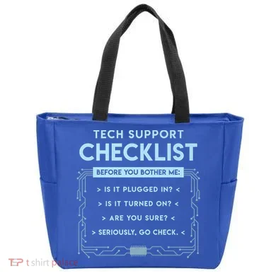 Tech Support Checklist Funny Computer Geek Sysadmin Gift Tote Bag