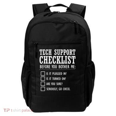Tech Support Checklist Funny Computer Geek Sysadmin Gift Backpack