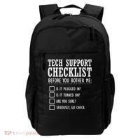 Tech Support Checklist Funny Computer Geek Sysadmin Gift Backpack thumb 0