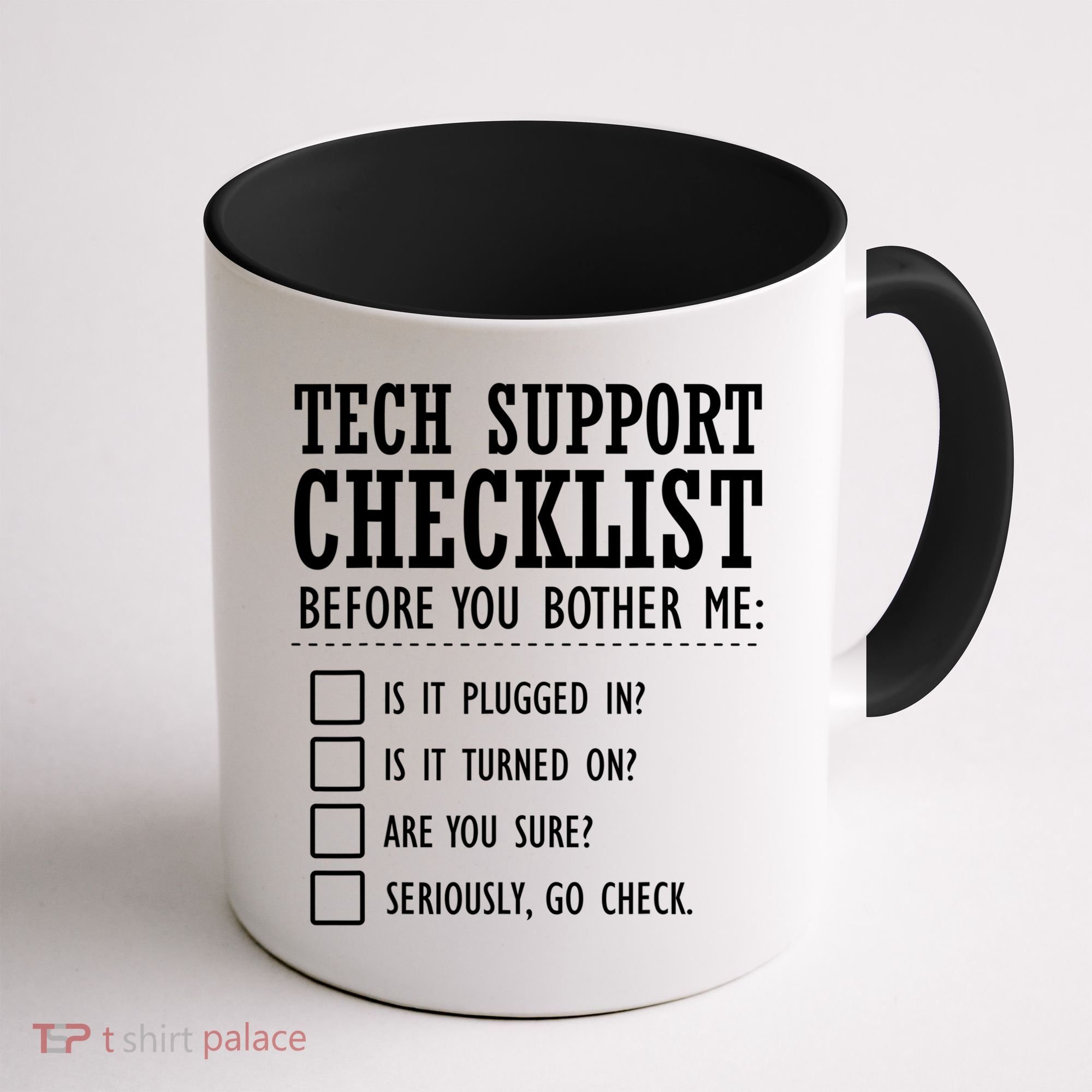 Tech Support Checklist Funny Computer Geek Sysadmin Gift Coffee Mug
