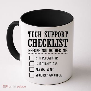 Tech Support Checklist Funny Computer Geek Sysadmin Gift Coffee Mug