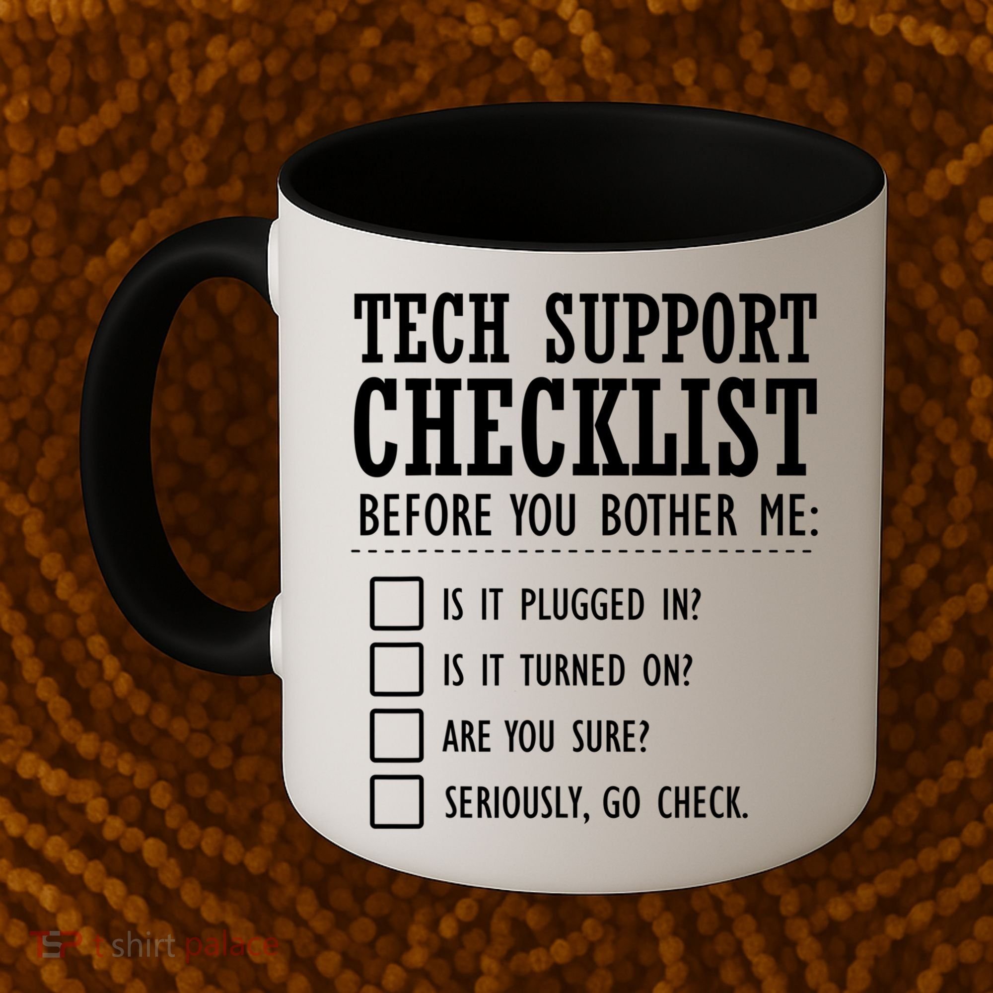 Tech Support Checklist Funny Computer Geek Sysadmin Gift Coffee Mug