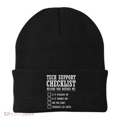 Tech Support Checklist Funny Computer Geek Sysadmin Gift Beanie