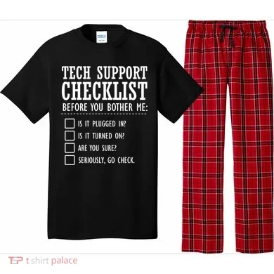 Tech Support Checklist Funny Computer Geek Sysadmin Gift Pajama Set