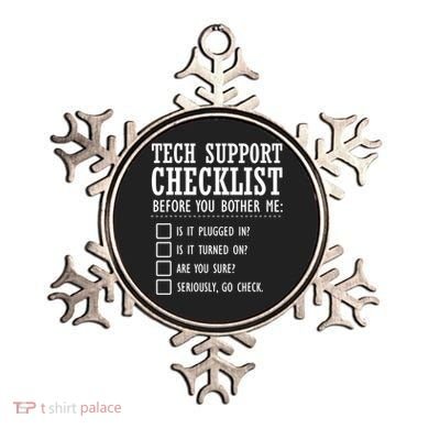 Tech Support Checklist Funny Computer Geek Sysadmin Gift Ornament