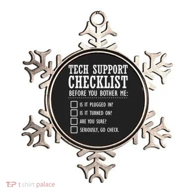 Tech Support Checklist Funny Computer Geek Sysadmin Gift Ornament