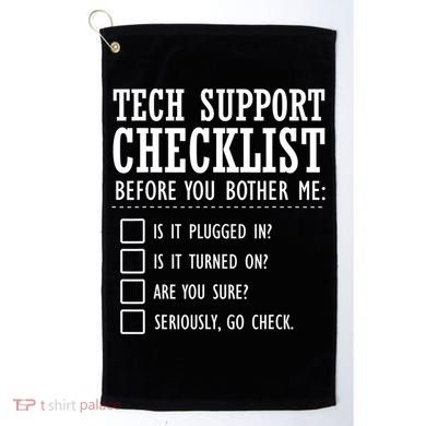 Tech Support Checklist Funny Computer Geek Sysadmin Gift Golf Towel
