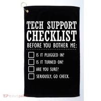Tech Support Checklist Funny Computer Geek Sysadmin Gift Golf Towel thumb 0