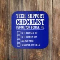 Tech Support Checklist Funny Computer Geek Sysadmin Gift Coaster thumb 0