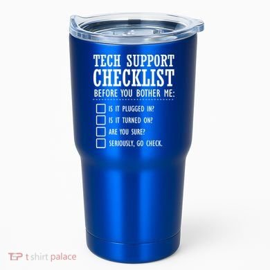 Tech Support Checklist Funny Computer Geek Sysadmin Gift Tumbler
