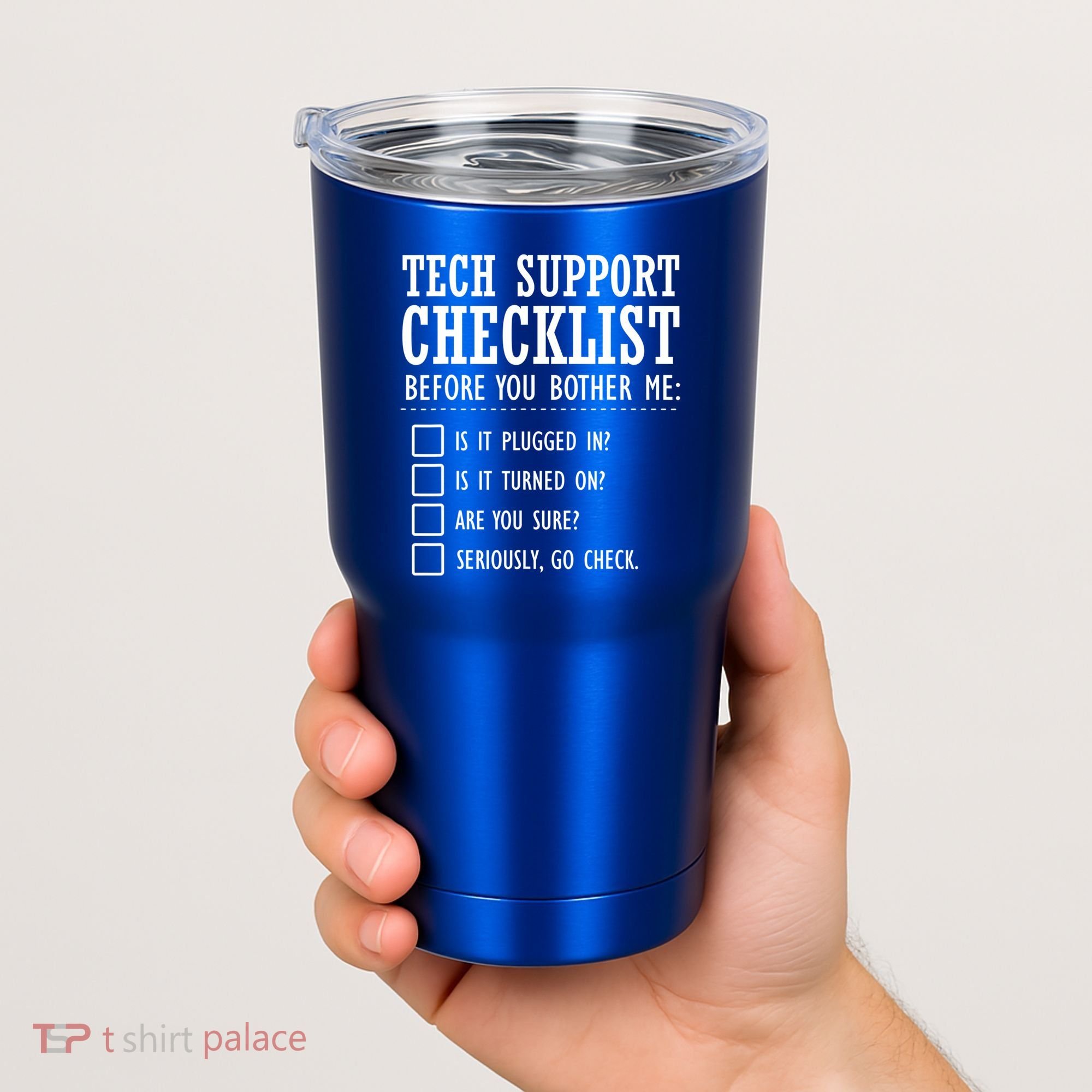 Tech Support Checklist Funny Computer Geek Sysadmin Gift Tumbler