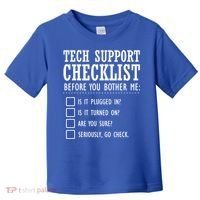 Tech Support Checklist Funny Computer Geek Sysadmin Gift Toddler T-Shirt thumb 0