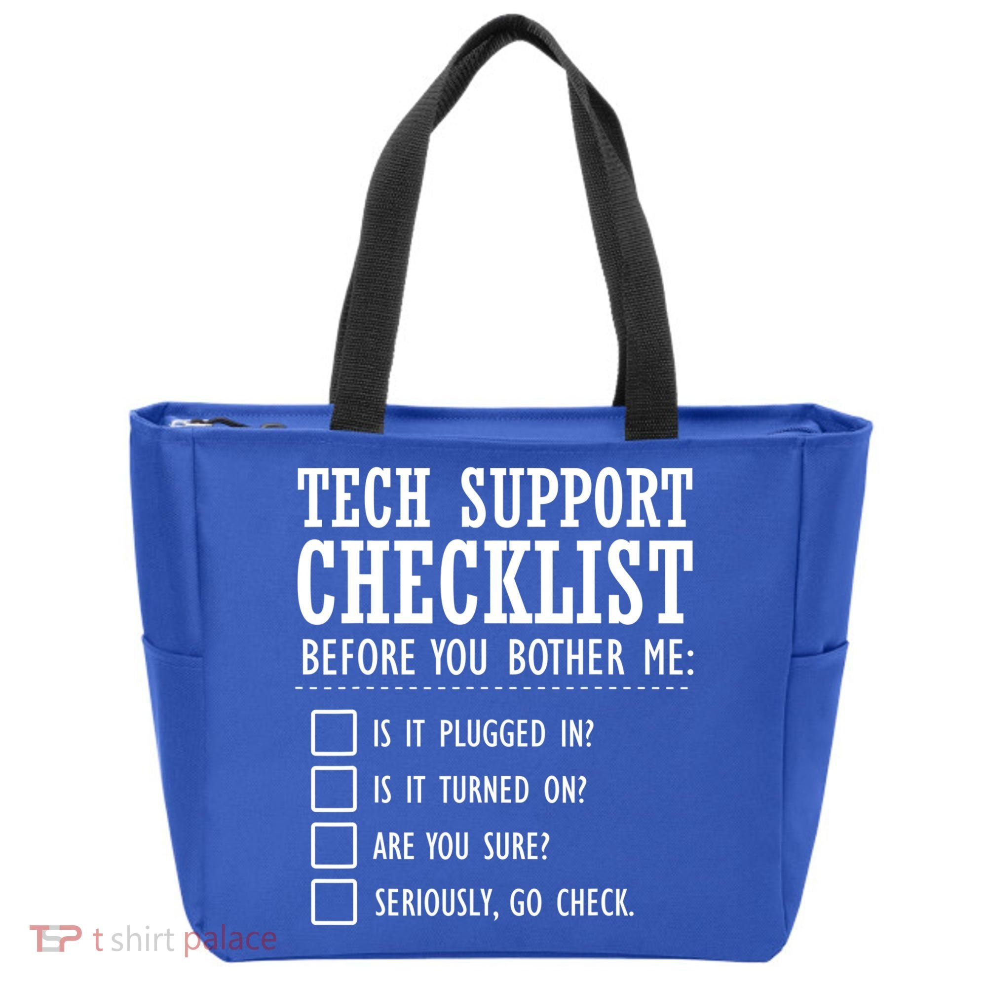 Tech Support Checklist Funny Computer Geek Sysadmin Gift Tote Bag