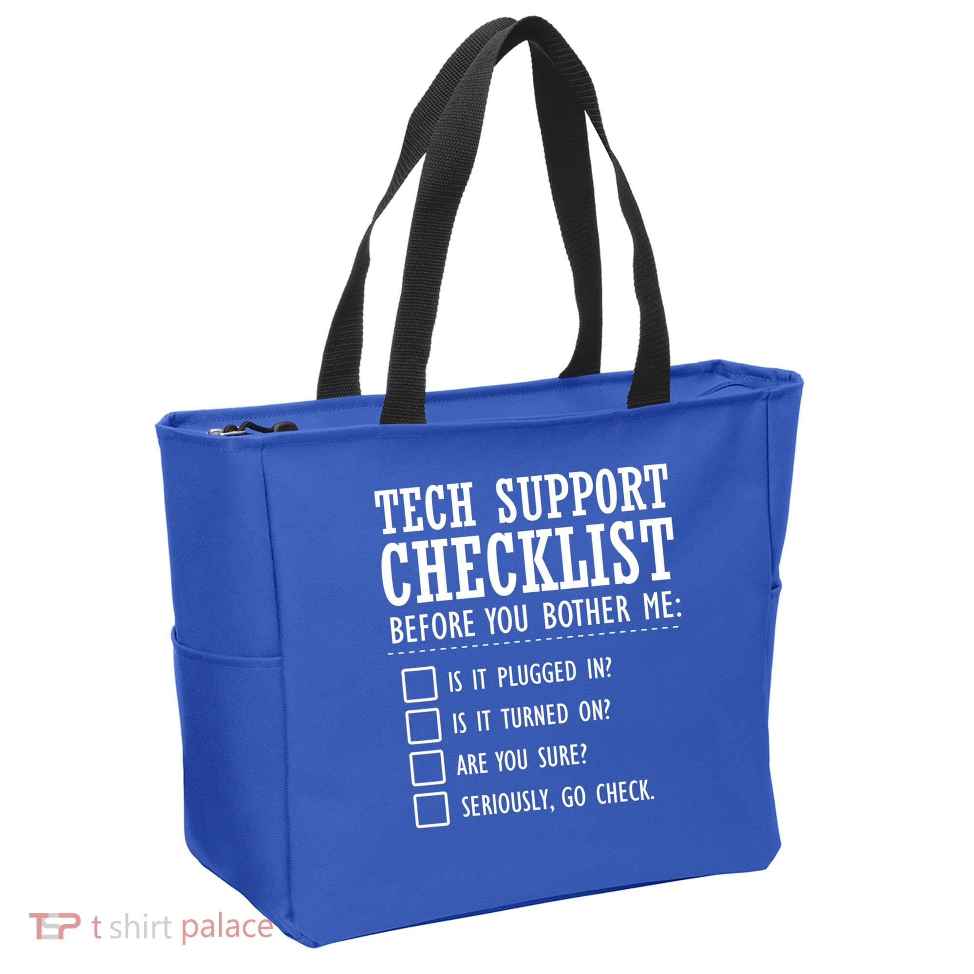 Tech Support Checklist Funny Computer Geek Sysadmin Gift Tote Bag