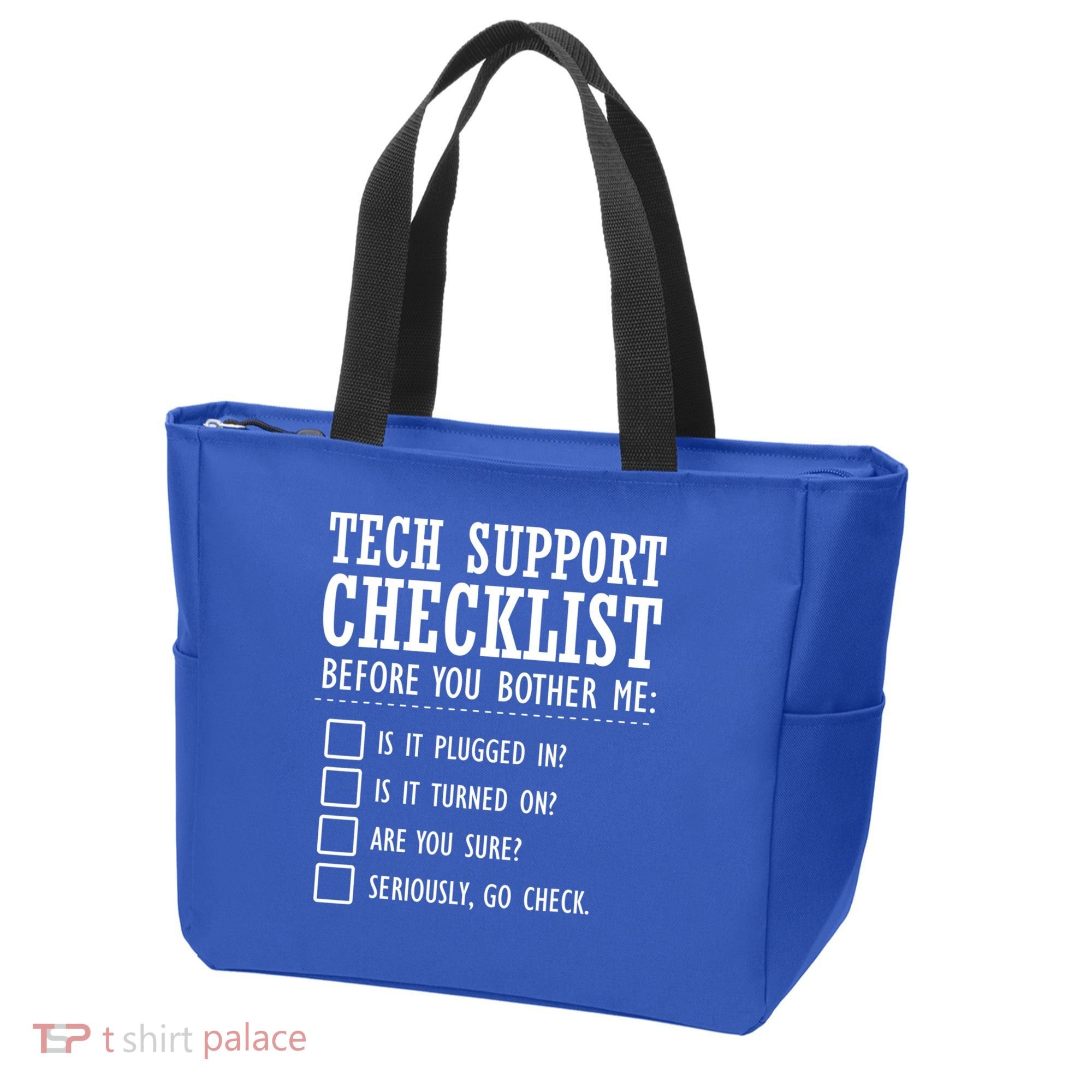 Tech Support Checklist Funny Computer Geek Sysadmin Gift Tote Bag