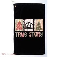 True Story Christian Christmas Jesus Birthday Golf Towel thumb 0