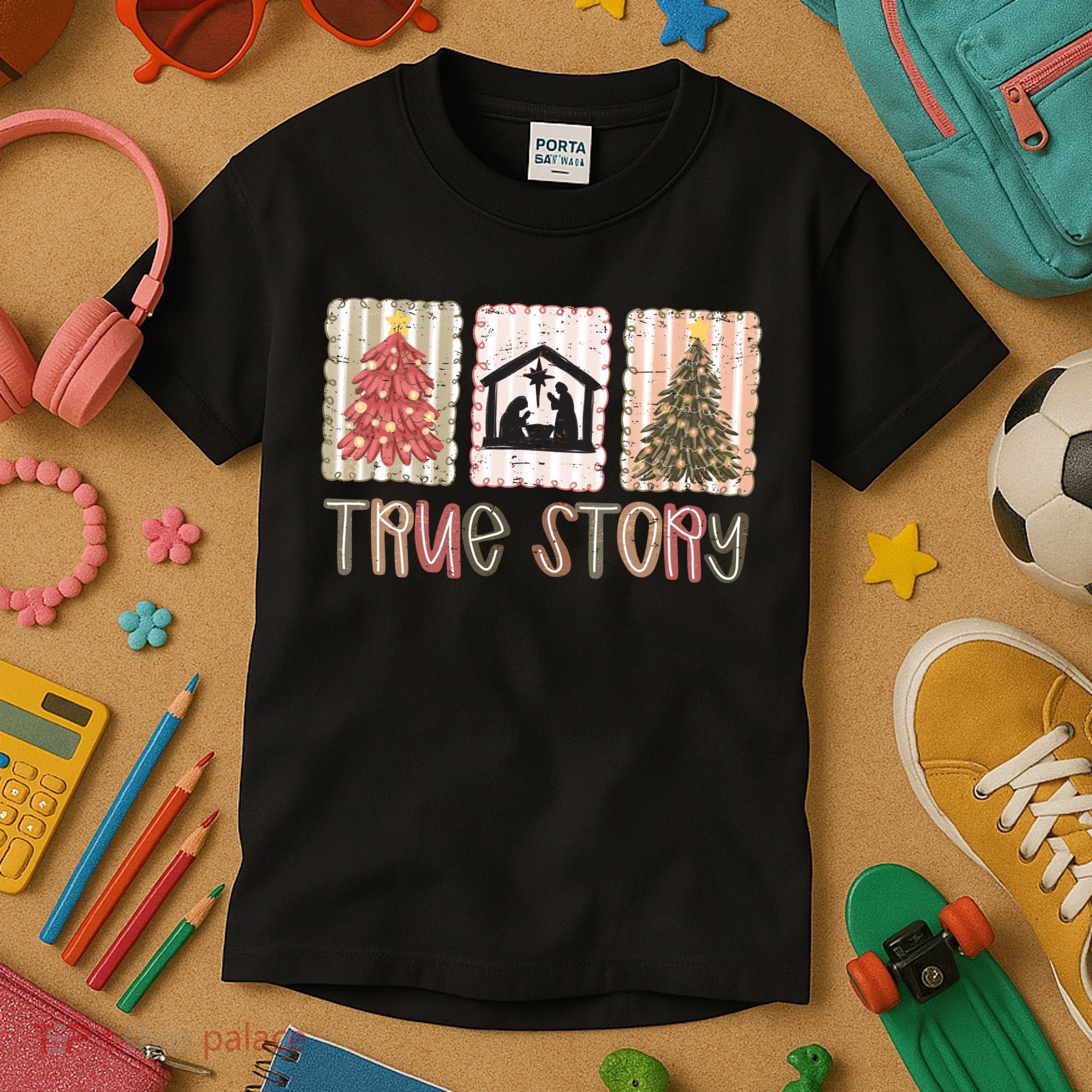 True Story Christian Christmas Jesus Birthday Kids T-Shirt