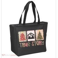 True Story Christian Christmas Jesus Birthday Tote Bag thumb 2