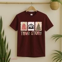 True Story Christian Christmas Jesus Birthday T-Shirt thumb 2