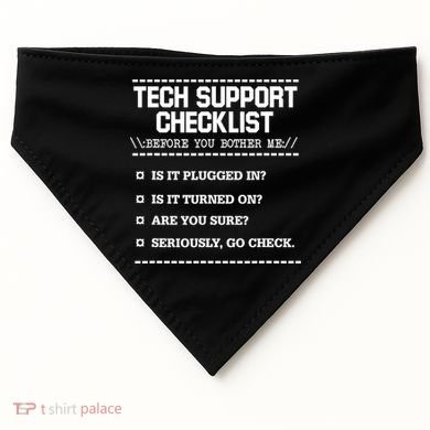 Tech Support Checklist Funny Computer Geek Sysadmin Gift USA-Made Doggie Bandana