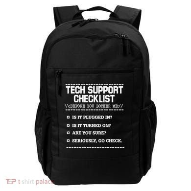 Tech Support Checklist Funny Computer Geek Sysadmin Gift Backpack