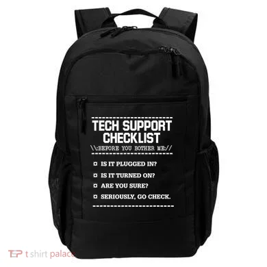 Tech Support Checklist Funny Computer Geek Sysadmin Gift Backpack