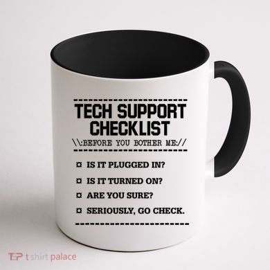 Tech Support Checklist Funny Computer Geek Sysadmin Gift Coffee Mug back