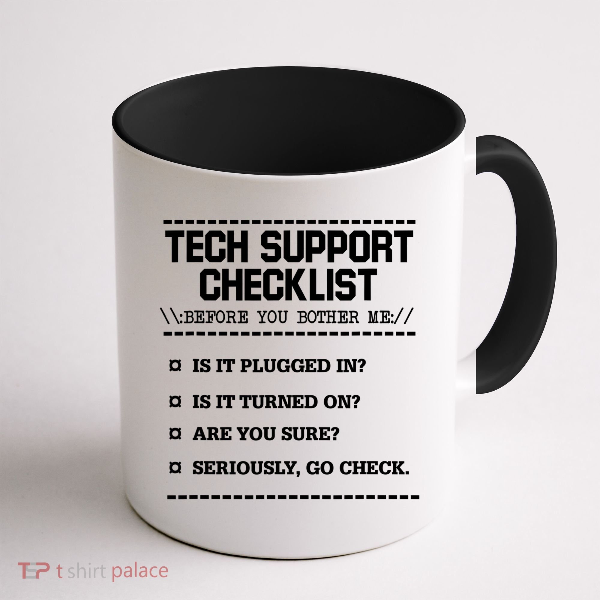 Tech Support Checklist Funny Computer Geek Sysadmin Gift Coffee Mug