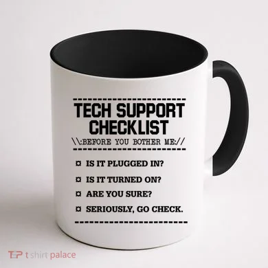 Tech Support Checklist Funny Computer Geek Sysadmin Gift Coffee Mug back