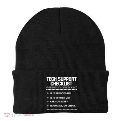 Tech Support Checklist Funny Computer Geek Sysadmin Gift Beanie
