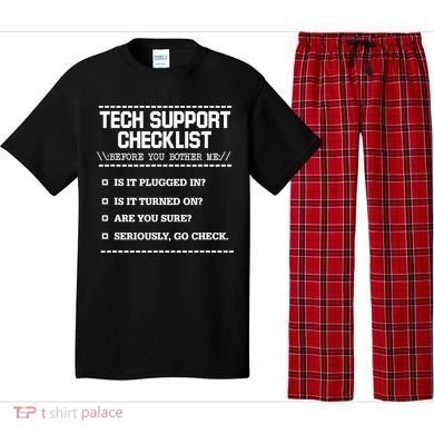 Tech Support Checklist Funny Computer Geek Sysadmin Gift Pajama Set