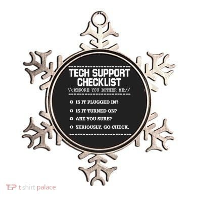 Tech Support Checklist Funny Computer Geek Sysadmin Gift Ornament