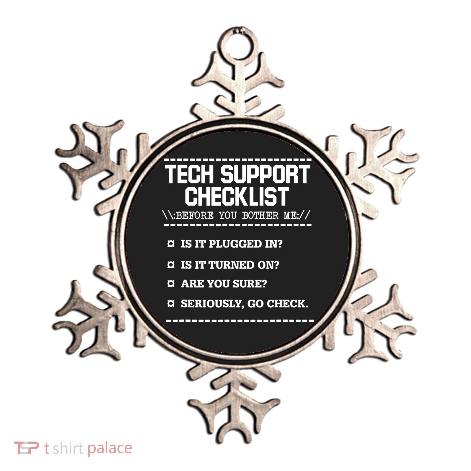 Tech Support Checklist Funny Computer Geek Sysadmin Gift Ornament