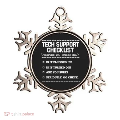 Tech Support Checklist Funny Computer Geek Sysadmin Gift Ornament