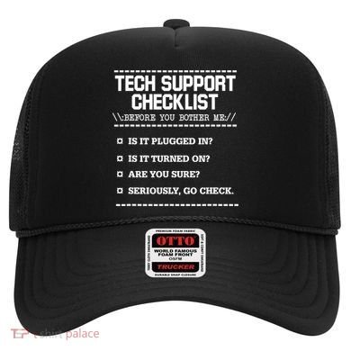 Tech Support Checklist Funny Computer Geek Sysadmin Gift Hat