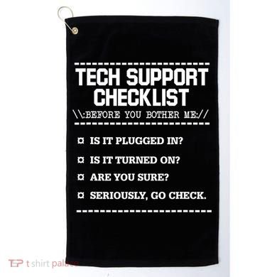Tech Support Checklist Funny Computer Geek Sysadmin Gift Golf Towel