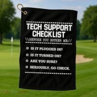 Tech Support Checklist Funny Computer Geek Sysadmin Gift Golf Towel thumb 1