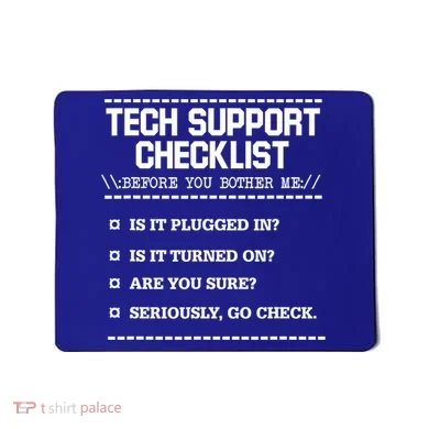 Tech Support Checklist Funny Computer Geek Sysadmin Gift Mousepad
