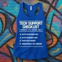 Tech Support Checklist Funny Computer Geek Sysadmin Gift Women's Tank Top thumb 3