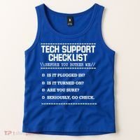 Tech Support Checklist Funny Computer Geek Sysadmin Gift Tank Top thumb 2