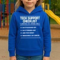 Tech Support Checklist Funny Computer Geek Sysadmin Gift Kids Hoodie thumb 3