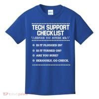 Tech Support Checklist Funny Computer Geek Sysadmin Gift Kids T-Shirt thumb 0
