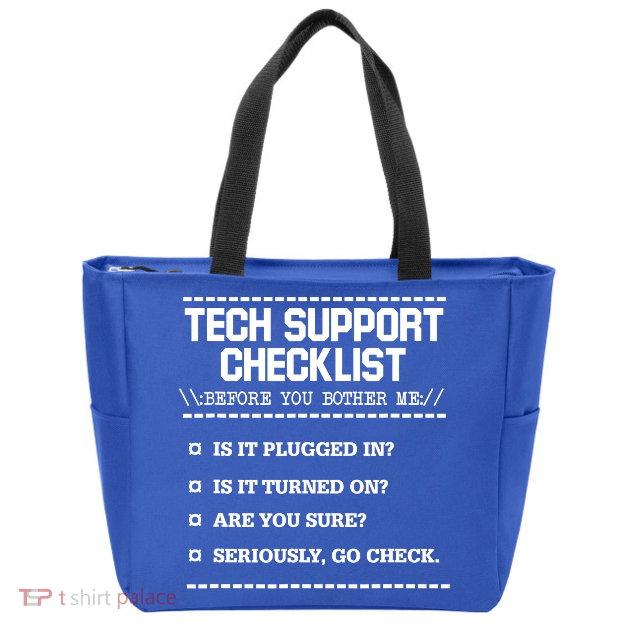 Tech Support Checklist Funny Computer Geek Sysadmin Gift Tote Bag