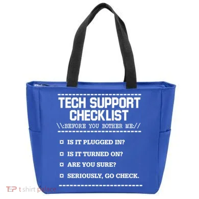 Tech Support Checklist Funny Computer Geek Sysadmin Gift Tote Bag