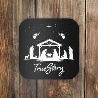 True Story Christmas Nativity Jesus Christian Coaster thumb 0